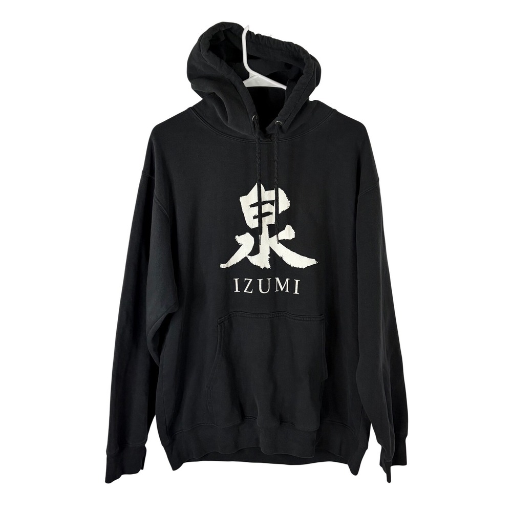 ATC Izumi Japanese Character Graphic Hoodie Black Mens Large Pullover Streetwear